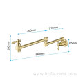 Matte Brushed Gold Folding Pot Filler Faucet